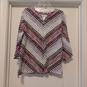 Alfred Dunner Multicolor Chevron Blouse